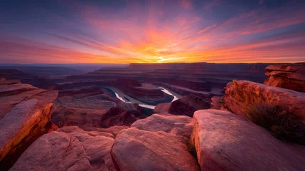 Selbstklebende Fototapeten Dead horse point state park utah sunrise scenic overlook landscape view photo © Auyob