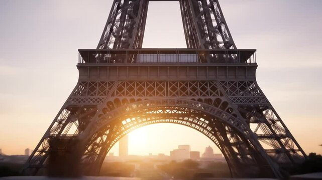 Sunrise eiffel tower structure