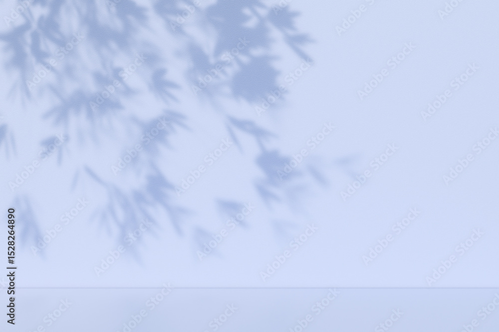 Poster shadow of tree branches on a light blue wall. 3d rendering