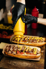 Freshly Made Pulled Pork Sandwiches with Mustard