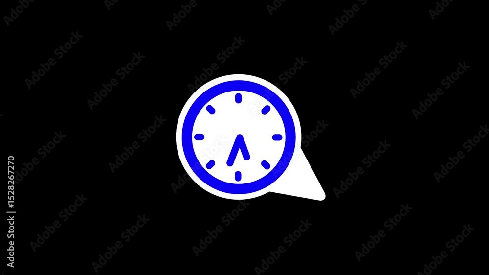 Poster clock icon isolated . stopwatch timer icon isolated. analog clock icon animation .