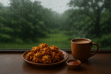 Rainy Day Delight: Hot Pakodas with Tea