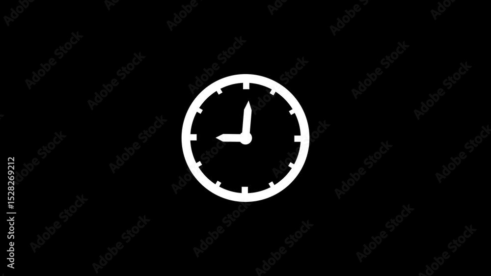 Poster clock icon isolated . stopwatch timer icon isolated. analog clock icon animation .