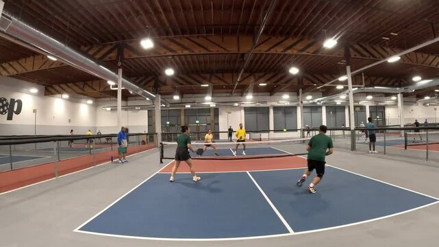 Pickleball player hits an around the post ATP forehand shot 