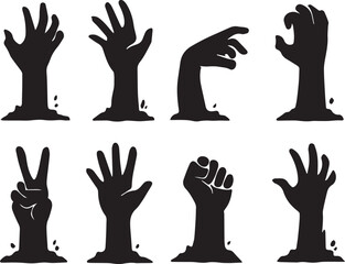 Zombie hand editable vector horror icon flat style
