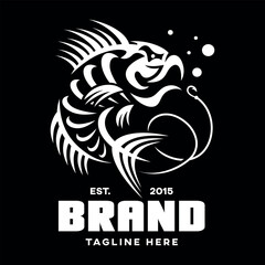 Modern fishing logo. Vector illustration	