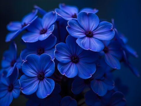 Darkly Exquisite Blue Flowers with Deep Purple Details
