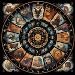 
digital art of the cosmic circle of signs 82