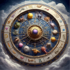 Obraz premium digital art of the cosmic circle of signs 81
