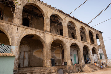 sc&egrave;ne sur l'&icirc;le de Gor&eacute;e au large de Dakar au S&eacute;n&eacute;gal en Afrique occidentale