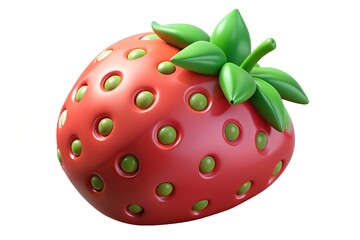 Obraz premium Stylized 3d render of a single strawberry