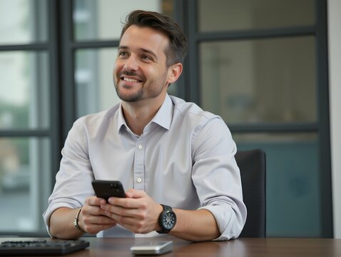 A man holding a phone in his hand