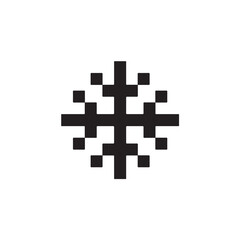 Simple black and white pixel art pattern with symmetrical design.