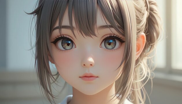 Beautiful anime girl portrait digital art
