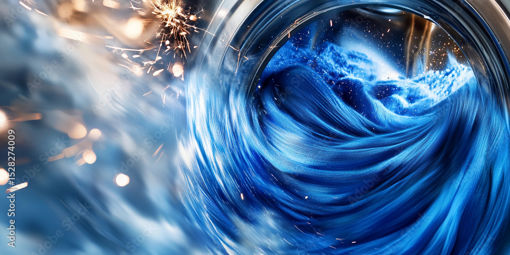 Poster Dynamic swirl of water and sparks in motion capture Generative AI