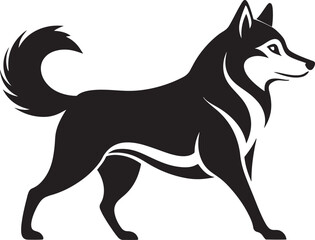 Fototapeta premium Husky dog silhouette profile isolated on white background