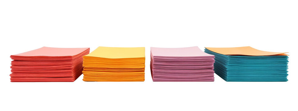 A stack of colored paper