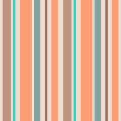 Abstract striped seamless pattern. Colorful vector vertical stripes on beige background.
