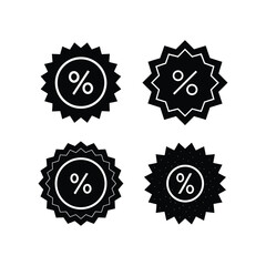 A set of discount label silhouette vector illustration