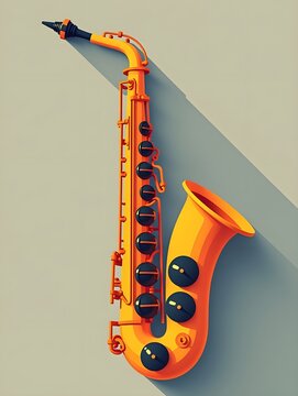 Flat Design Saxophone for Music Projects