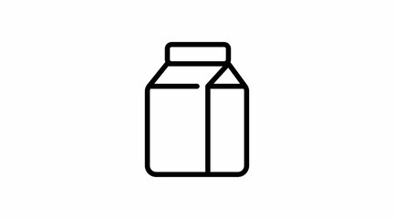 Milk Box Icon. Vector isolated editable black and white simple illustration of a milk box