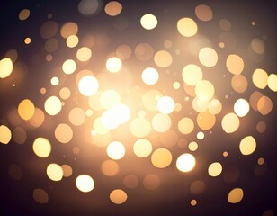 A blurred background featuring numerous golden bokeh lights scattered across a dark surface design