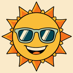sun with sunglasses