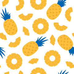 Seamless pineapple pattern, vector illustration
