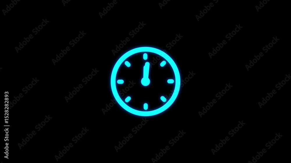 Poster clock icon isolated . stopwatch timer icon isolated. analog clock icon animation .