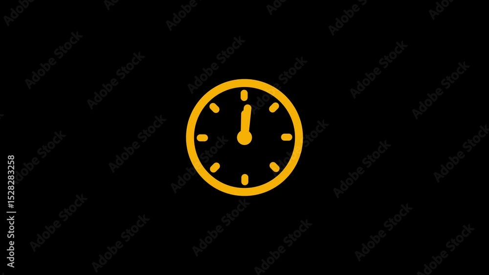 Poster clock icon isolated . stopwatch timer icon isolated. analog clock icon animation .