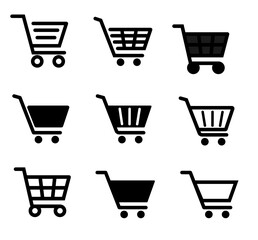 Shopping cart line art icon for apps and websites
, Pixel perfect thin line icon set of shopping car t trolley basket, Vector illustration.