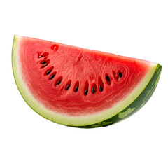 Refreshing watermelon slice vividly displayed in high definition clarity on the transparent background