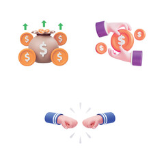 increasing profit and fist bump hand gesture shown in this picture