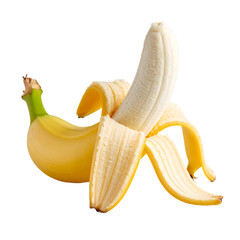 Perfectly ripe bananas, displaying freshness and appealing aesthetic on the transparent background