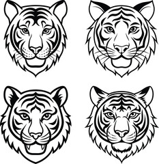 Forest Animal Faces Icon Set  Hand-drawn vector icon set - Cute animals with big eyes.

