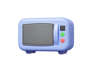 Microwave icon on isolated background. Electronic technology heat Cooking oven defrost food bakery shop pastry dessert. Minimal cartoon design cute. 3d render illustration