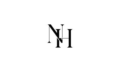 NH initial letters, monogram logo