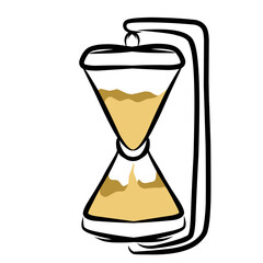 Abstract depiction of flowing sand in simple hourglass form illustration