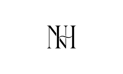 NH initial letters, monogram logo