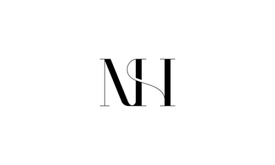 NH initial letters, monogram logo
