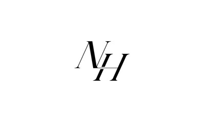 Obraz premium NH initial letters, monogram logo