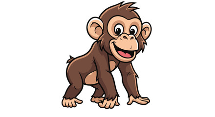 Obraz premium A cute cartoon monkey 
