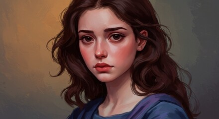 Fototapeta premium Portrait of a young woman contemplating