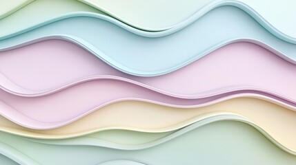 Pastel Wave Layers Abstract 3D Render