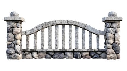 Obraz premium Concrete fence isolated on transparent background.