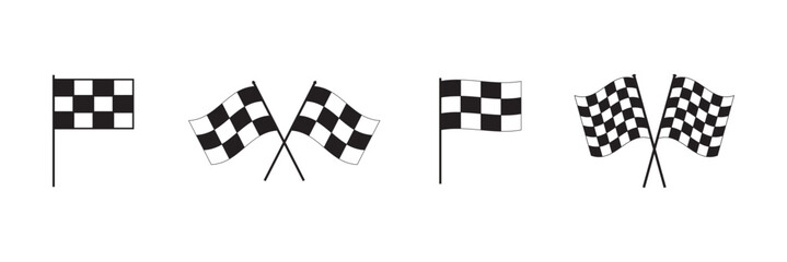 set of Racing flag icon. Racing flag checkered icon vector illustration'. Checkered flag for car racing flat vector icon.eps10