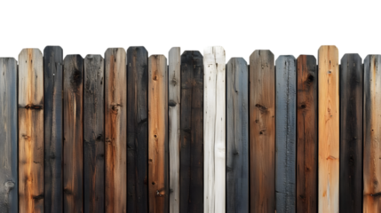 Wooden fence isolated on transparent background