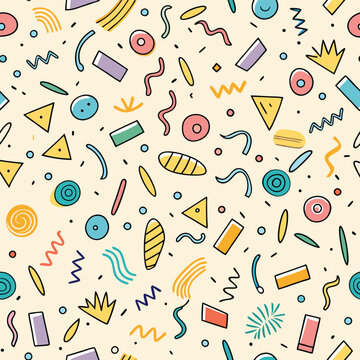 Abstract geometric pattern with playful shapes and colors