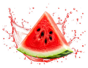  “Watermelon Slice with Juicy Splash Effect, PNG”.