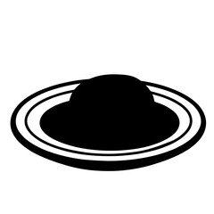 Minimalist black silhouette of mole poblano with chicken on a plate